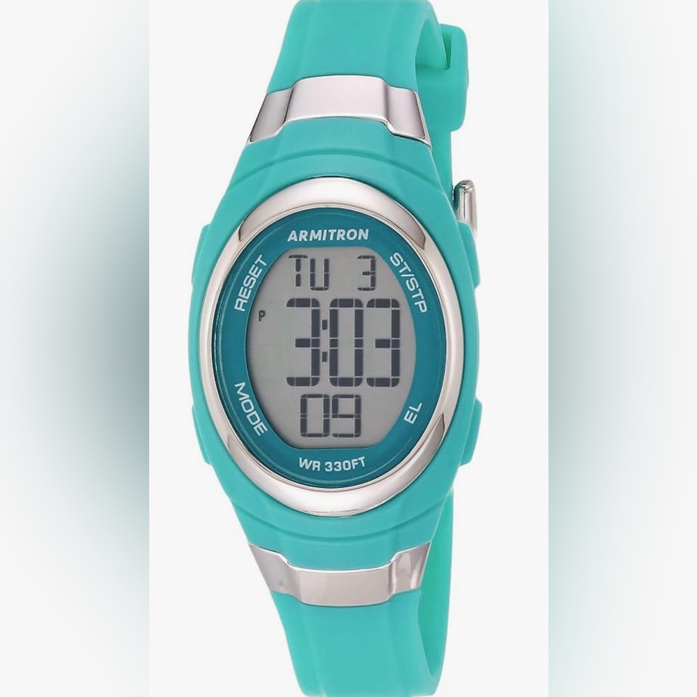 Water resistant turquoise armitron pro sport digital watch
